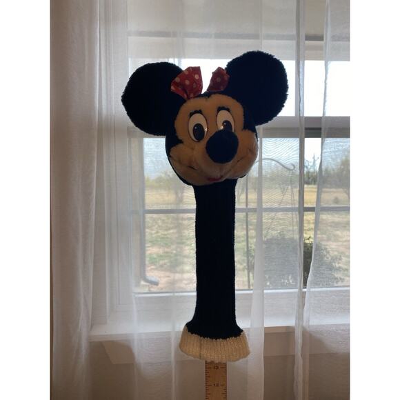 Vintage MINNIE MOUSE GOLF CLUB Plush HEADCOVER Disneyland Knit Cover Bow No Tag - Picture 4 of 6